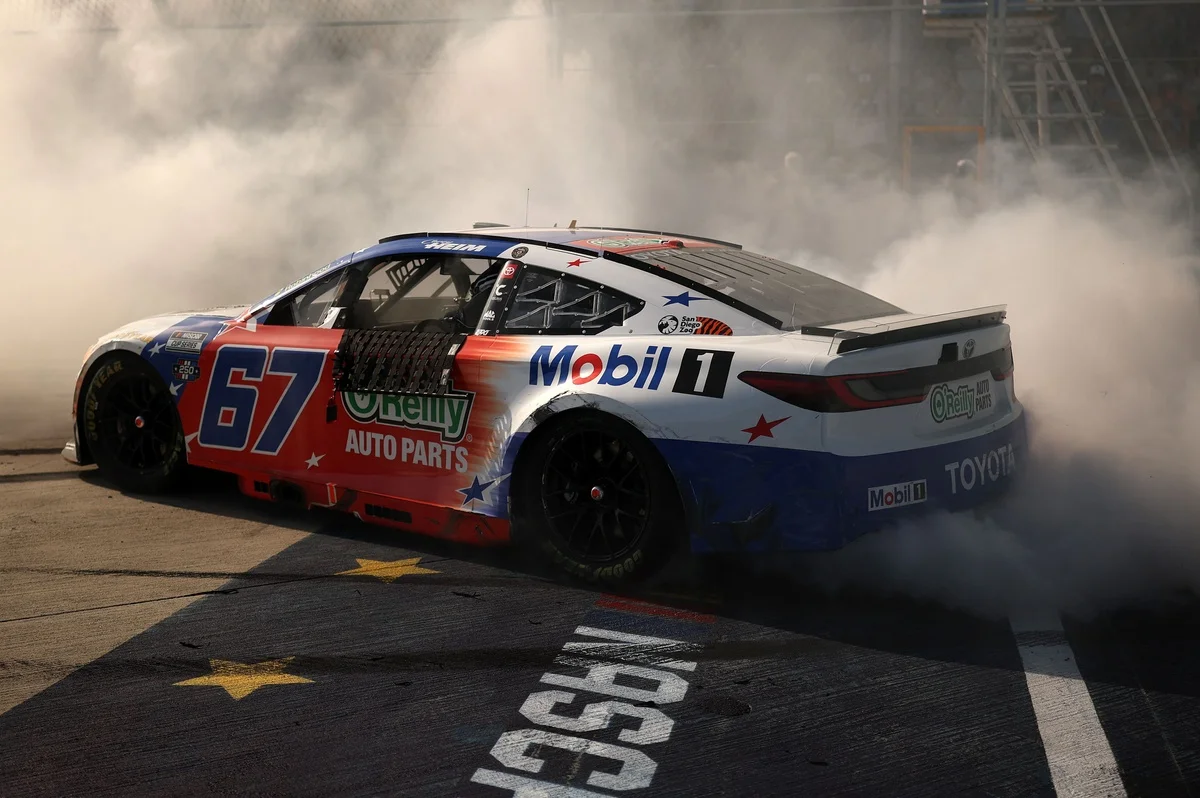 No. 67 Car Celebrates Historic First Win in NASCAR Cup Series