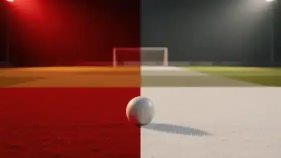 Floodlit stadium pitch, match ball center, Belgium vs Egypt World Cup preview atmosphere.